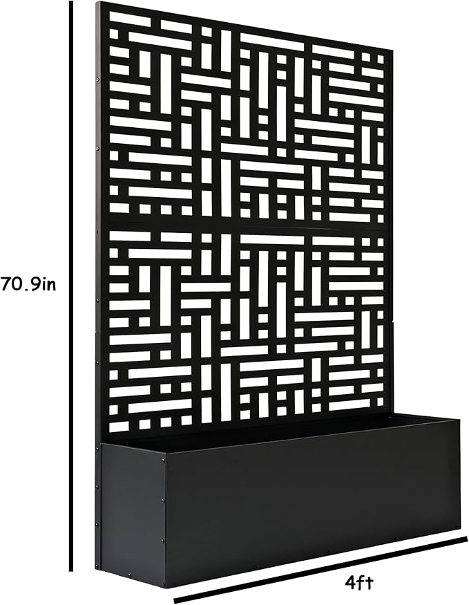 Oakland Living 6 ft. X 4 ft. Black Freestanding Metal Privacy Screen Room - Image 2