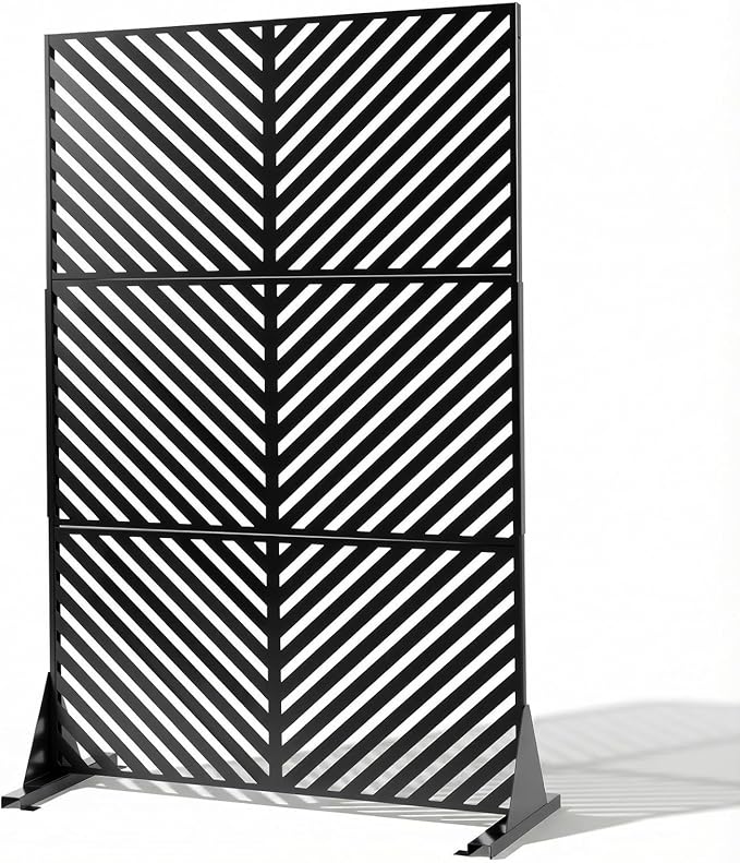 VINGLI Privacy Fence Panels, 72H’’ x 47W’’ Metal Privacy Screen Freestanding by VINGLI