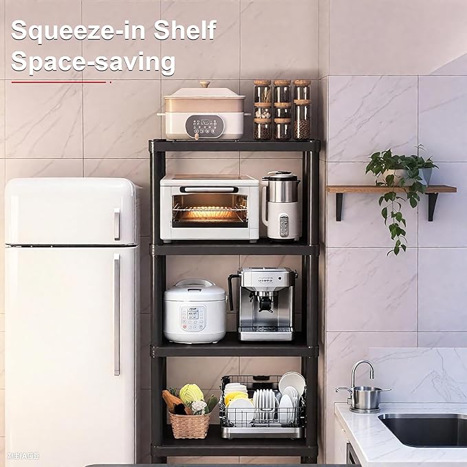 Plastic Storage Shelves, 11.8" D x 23.62" W x 52.56" H Plastic Shelves - Image 5