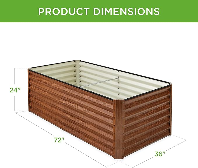 Best Choice Products 6x3x2ft Outdoor Metal Raised Garden Bed, Deep Root Box - Image 8