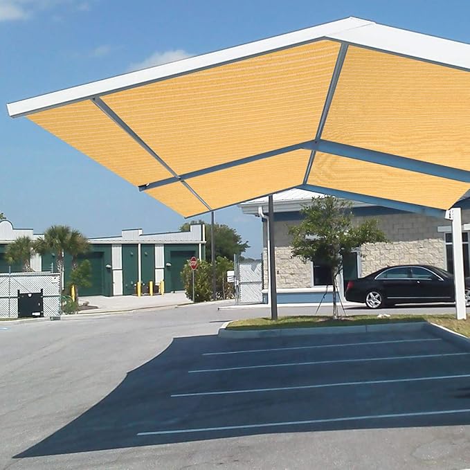 Eden's Decor Straight Flat-Edged Sun Shade Sail Rectangular 10' x 21' Wheat - Image 6