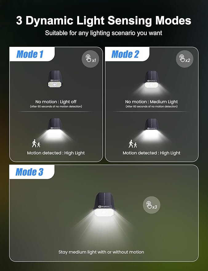 Brightown 6 Pack Solar Motion Lights Outdoor Waterproof, Motion Sensor Spot - Image 2