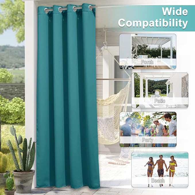 NICETOWN Peacock Teal Outdoor Curtain - Image 6
