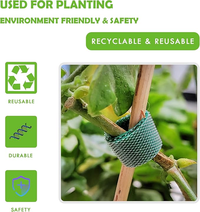 Green Garden Ties|Plant Ties for Climbing Plants 100 feet x1/2‘’in 3 - Image 2