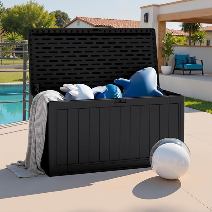 JUMMICO 160 Gallon Resin Outdoor Storage Deck Box - Image 5