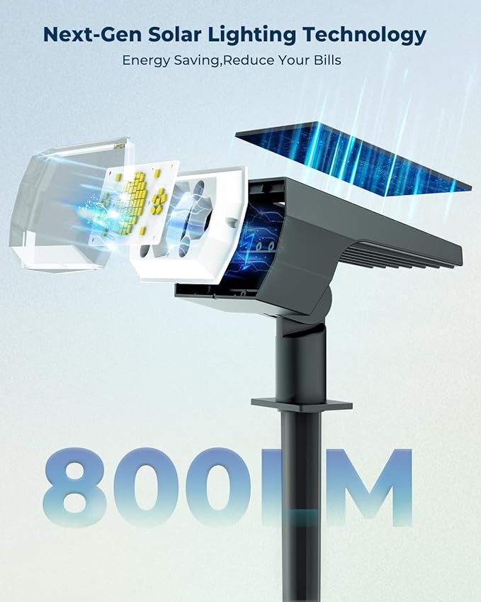 6 Packs Solar Spot Lights Outdoor, 64 LED 3000K Solar Lights Outdoor, IP67 - Image 5