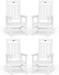 Oversized Rocking Chairs Outdoor Set of 4, High Back Porch Rocking Chair by Suunyn