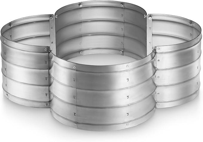 Plant & Plot Galvanized Raised Garden Beds Outdoor // 3×3×1 ft Planter Raised by PlantPlot