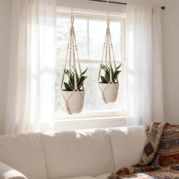 Macrame Plant Hanger for 4-12 Inch Pot Indoor Crochet Hanging Plant Holder - Image 2