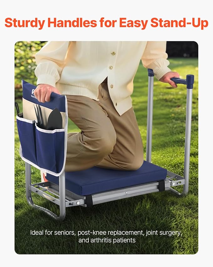 VEVOR Large Folding Garden Kneeler and Seat Heavy Duty, Widened 10" EVA Foam Pad - Image 5