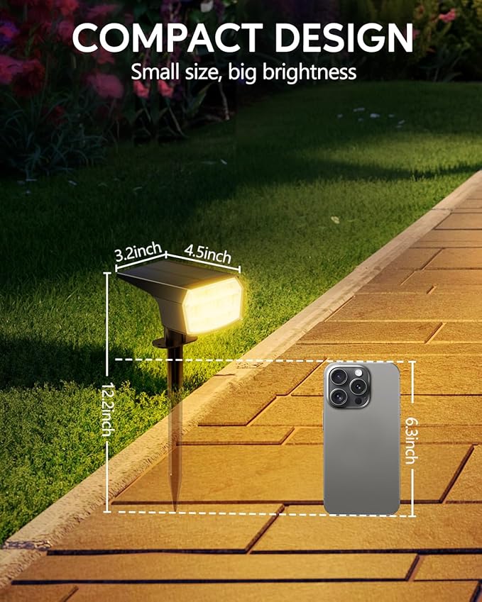 HIBOITEC Solar Spot Lights Outdoor Waterproof 59LED Landscape Lights Solar - Image 6