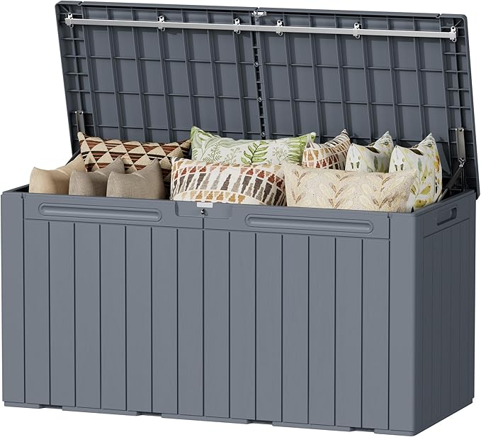 Devoko 100 Gallon Outdoor Storage Box, Waterproof Resin Deck Box by DEVOKO