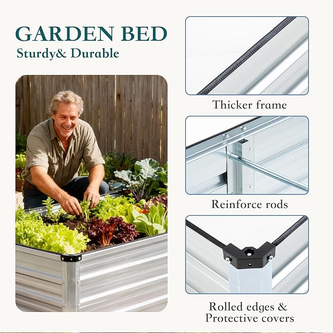 DUMOS Raised Garden Bed Outdoor, Large Metal Garden Bed - Image 4