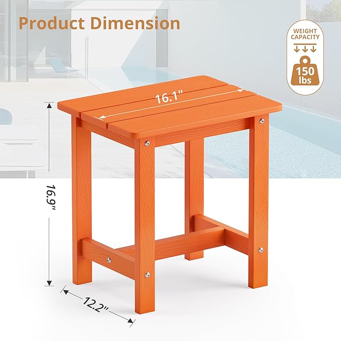 LUE BONA Outdoor Side Table, HDPS Small Outdoor Table, Adirondack Side Table - Image 3