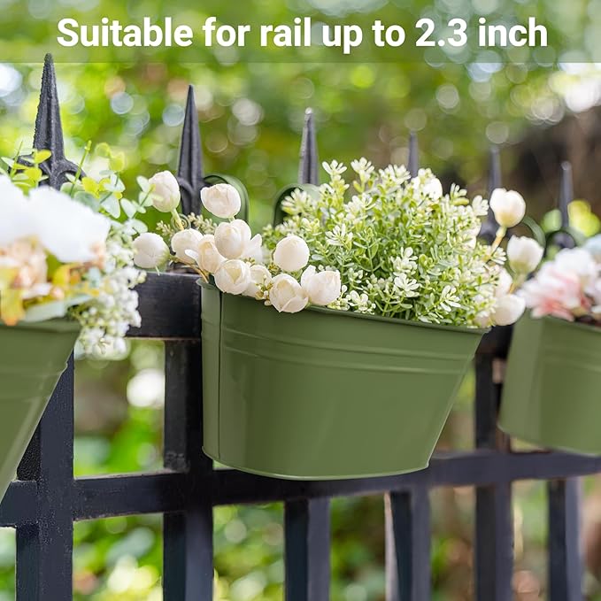 Dahey 10.5 Inch Metal Iron Hanging Flower Pots - Image 4