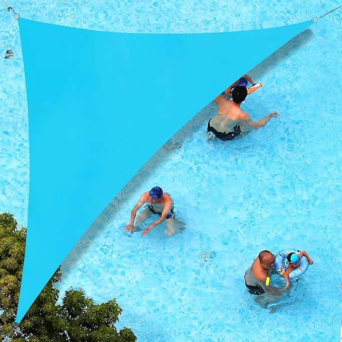 SUNLAX Custom Size 10'x18'x20.6' Turquoise Blue Sun Shade Sail Right Triangle by SUNLAX