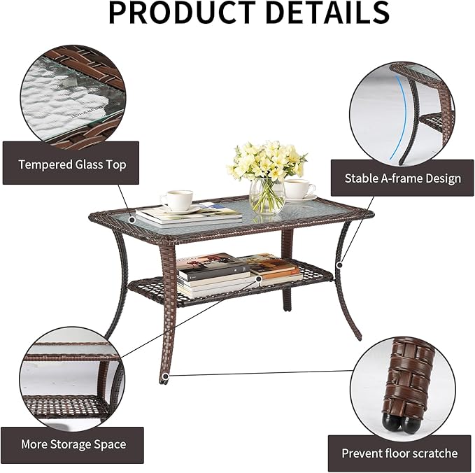 VINGLI Outdoor Coffee Table - Image 5