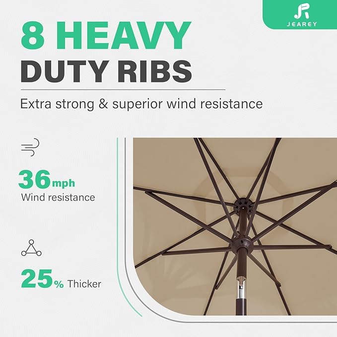 JEAREY 9FT Outdoor Patio Umbrella - Image 6