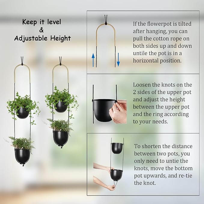 Modern Metal Hanging Planter for Indoor Outdoor Plants - Image 5