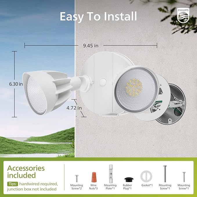Philips Dusk to Dawn 44W 3500LM LED Security Flood Lights Outdoor, 5000K - Image 4