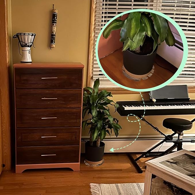 2 Pack Plant Stand with Wheels, Plant Caddies with 360° Lockable Smooth Sliding - Image 7