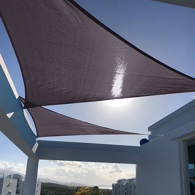 SUNNY GUARD Custom Size 10'x15'x18' Dark Grey Sun Shade Sail Right Triangle UV by SUNNYGUARD