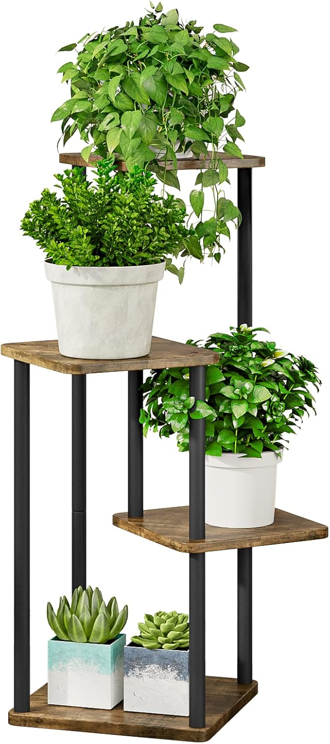 AZERPIAN Plant Stand 4 Tier Indoor Metal Flower Shelf by AZERPIAN