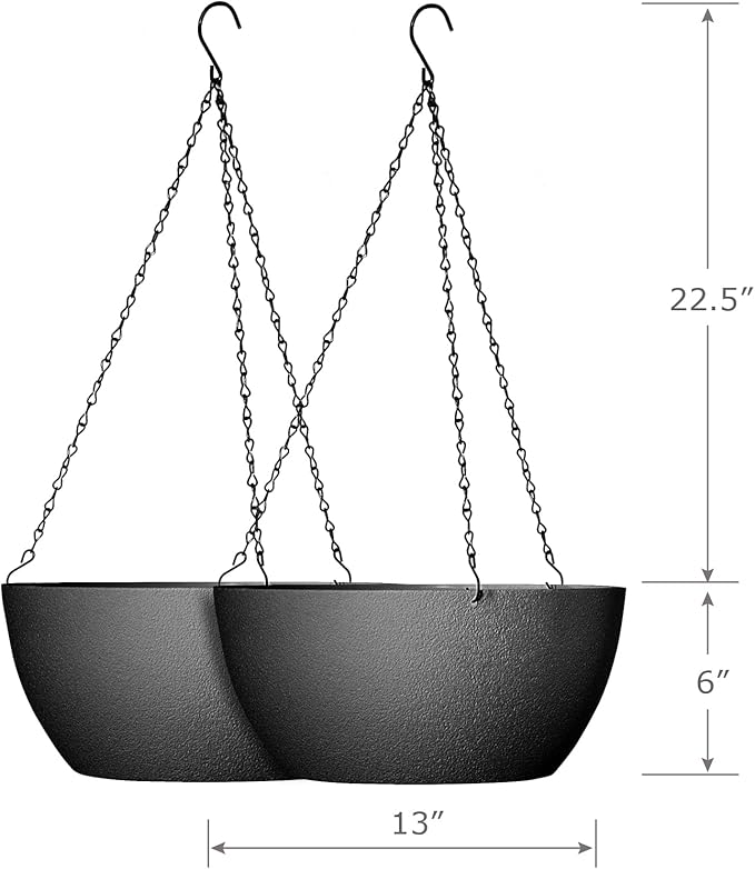 13 inch Large Hanging Planters Plant Pots - Image 2