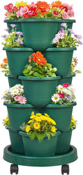 VECELO 5 Tier Vertical Garden Planter, Self Watering Stackable Planters by VECELO