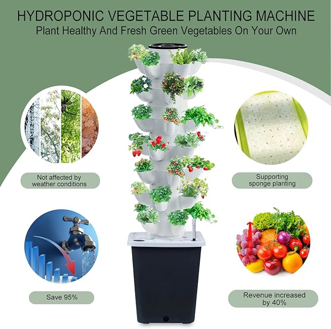Hydroponics Tower Indoor Growing System Vertical Garden Planter Indoor Smart - Image 3