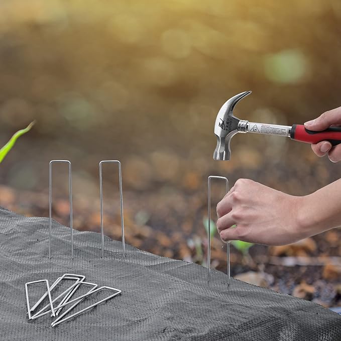 HongWay 420pcs 6 Inch Landscape Staples Galvanized Garden Stakes, 11 Gauge - Image 5