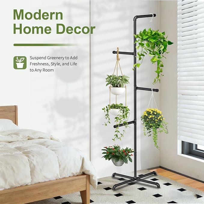 Hanging Plant Stand, Plant Hanger Indoor, Corner Hanging Plant Stand, Living - Image 5