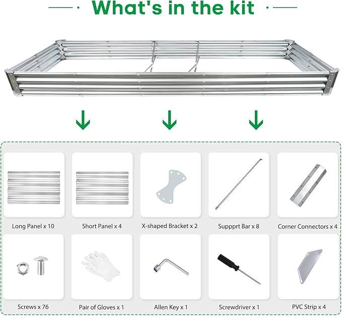 JERIA 12×4×1ft Raised Garden Bed - Image 3