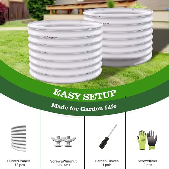 A ANLEOLIFE 2-Pack 3ft x 24” Tall Galvanized Raised Garden Beds Outdoor - Image 7