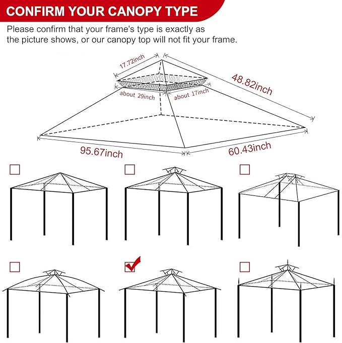 Eurmax USA High Performance Grill Gazebo Canopy Replacement Cover 5x8 - Image 5