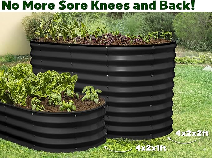 Plant & Plot Galvanized Raised Garden Beds Outdoor // 4×2×2 ft Planter Raised - Image 6