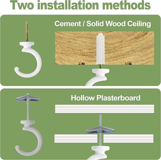 6pcs Ceiling Hooks for Hanging Plants, Hanging Hanging Lights Metal Small Hooks - Image 2