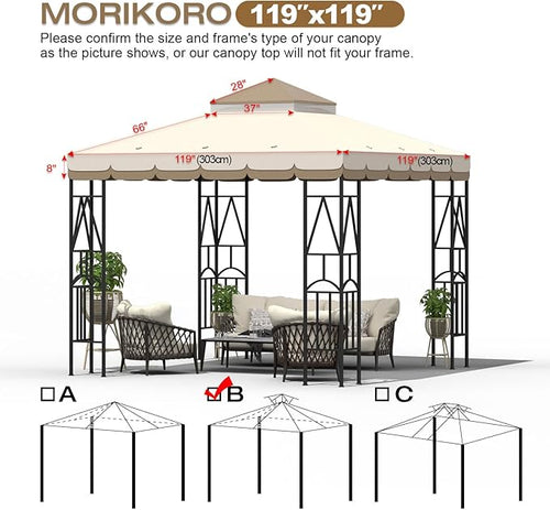 10x10 Canopy Replacement Top Double Tiered Gazebo Cover - Image 2