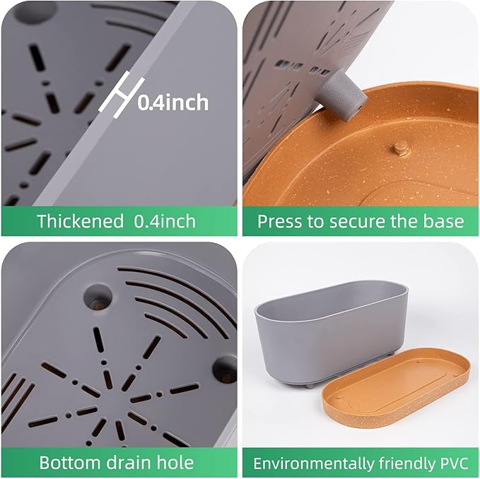 QCQHDU 16" L x 7.6" W x 7" H Window Planter Box, 2 Pack Self Watering Pots - Image 3