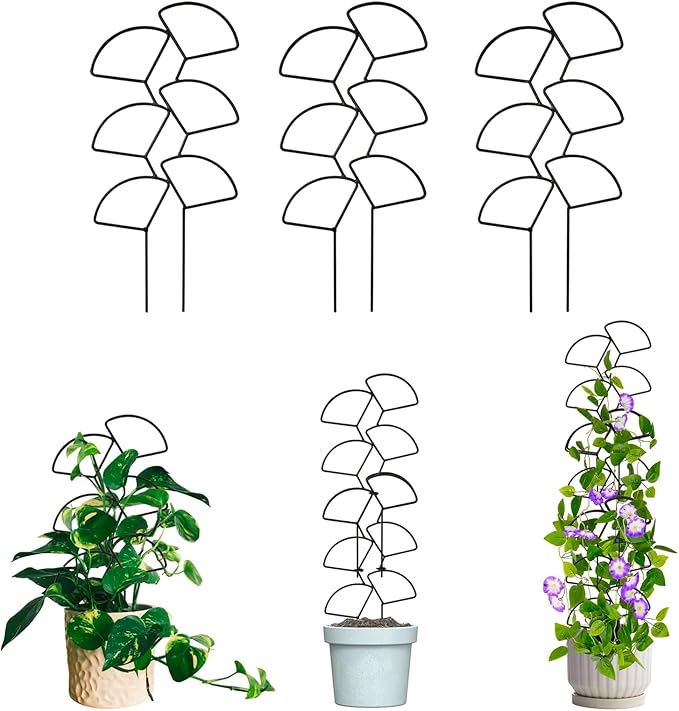 Indoor Plant Trellis for Climbing Plants, 3 Pack Stackable Garden Trellis for by IAGarden