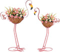 Set of 2 Pink Flamingo Outdoor Planters by SUNREEK