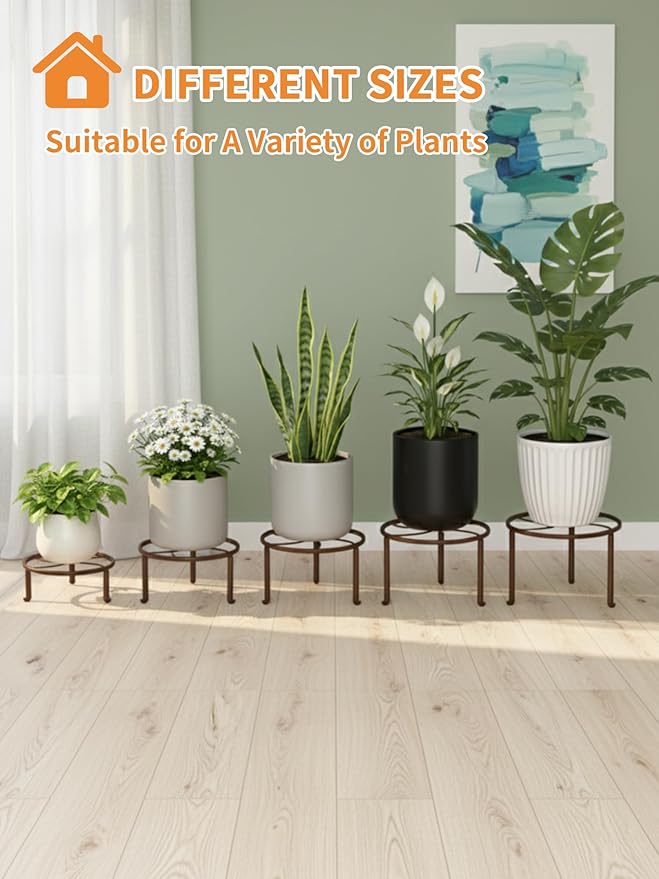 5 PackHeavy Duty Rack for Planter, Anti-Rust Flower Pot Stand Holder for - Image 7
