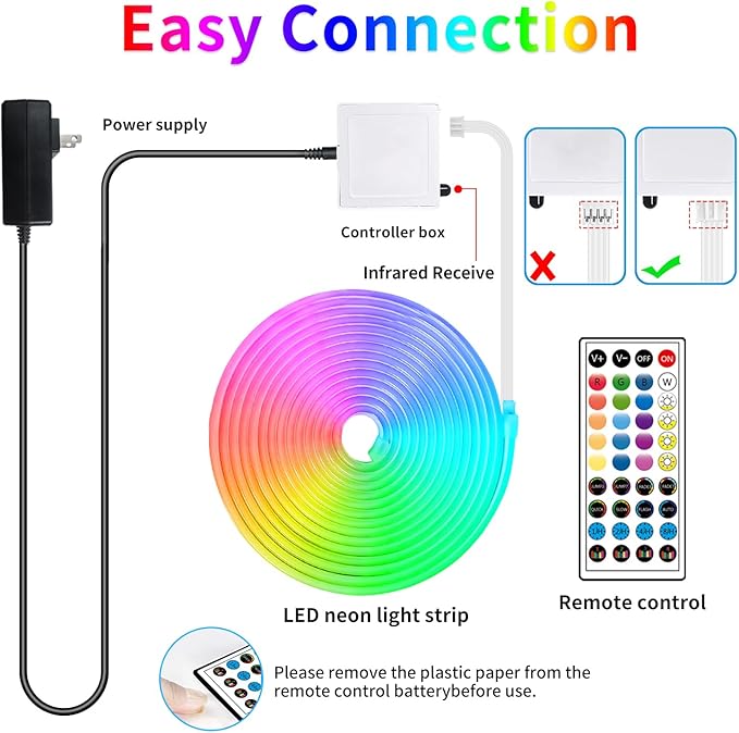 32.8ft LED neon Lights with Remote APP Control IP65 Waterproof Flexible Neon - Image 7
