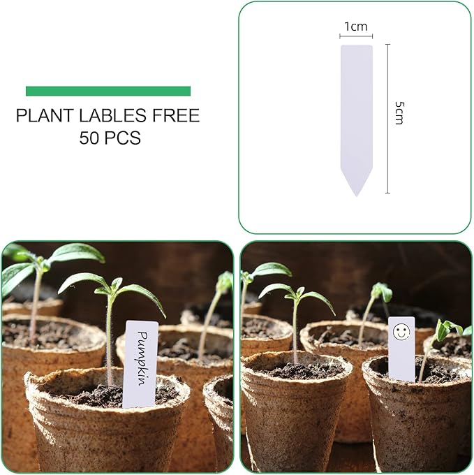 JERIA 50-Pack 3.15 Inch Peat Pots - Image 3