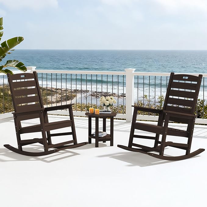 SERWALL Outdoor Rocking Chair, Oversized Rocking Chair - Image 8