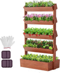 DoCred Vertical Wooden Raised Garden Bed, 5 Tier Garden Planters Freestanding by DoCred