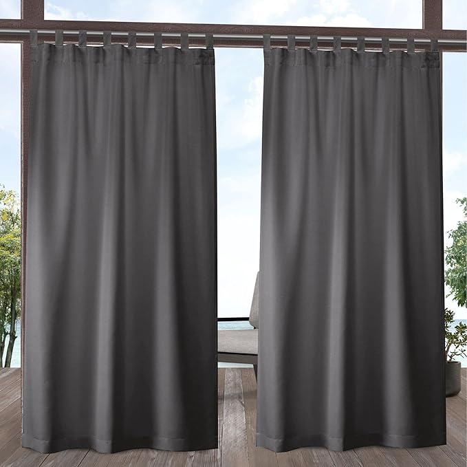 Exclusive Home Cabana Solid Indoor/Outdoor Light Filtering Hook-and-Loop Tab by Exclusive+Home