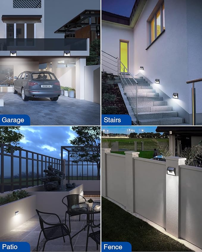 Peasur 2 Pack Solar Lights Outdoor Motion Sensor, 140 LED Solar Powered Fence - Image 4