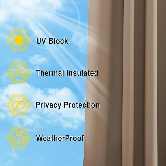 NICETOWN Porch Curtainss Outdoor Waterproof - Image 4