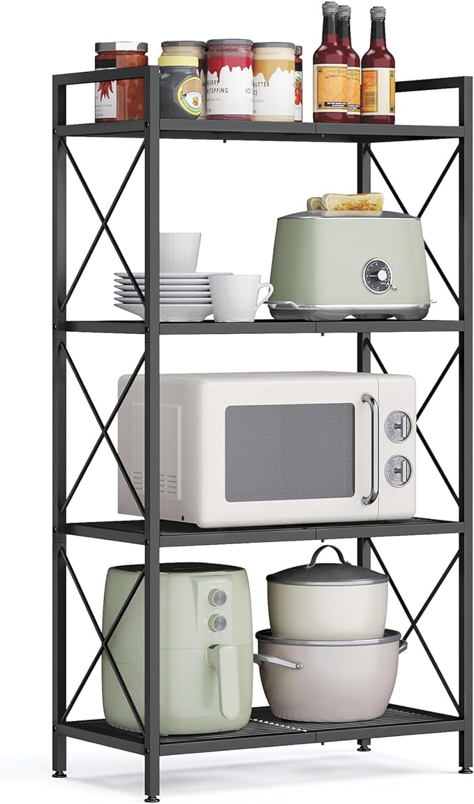 SONGMICS 4-Tier Metal Storage Rack, Shelving Unit by SONGMICSbySONGMICSHOME